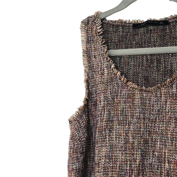 Zara Multicolor Tweed Frayed Sleeveless Tank Top Size XS - Picture 6 of 13